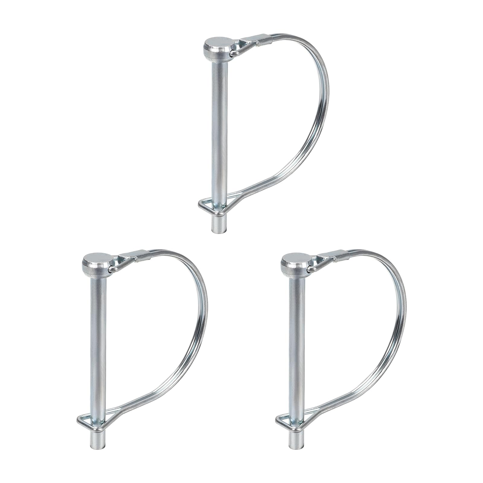 DTGN 6mm x 70mm (DxL) Shaft Locking Pin - 3Pack - Good for Farm Trailers Lawn - Carbon Steel Round Trailer Coupler Pin - Silver Tone