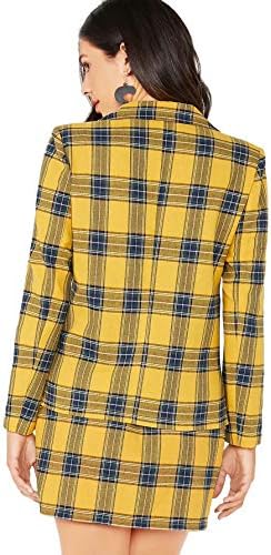 Yellow plaid skirt and blazer zr2 for sale Clearance