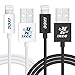 iXCC Element II Lightning Cable 6ft, iPhone Charger, for iPhone 7 6s 6 Plus, SE 5s 5c 5, iPad Air 2 Pro, iPad Mini 2 3 4, iPad 4th Gen [Apple MFi Certified](White and Black)