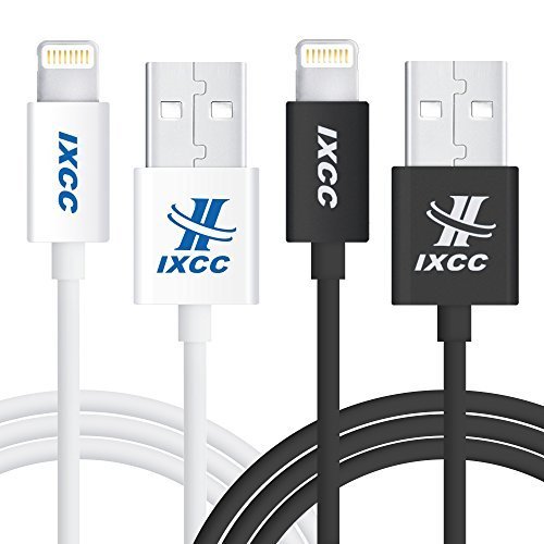 iXCC Element II Lightning Cable 6ft, iPhone Charger, for iPhone 7 6s 6 Plus, SE 5s 5c 5, iPad Air 2 Pro, iPad mini 2 3 4, iPad 4th Gen [Apple MFi Certified](White and Black)