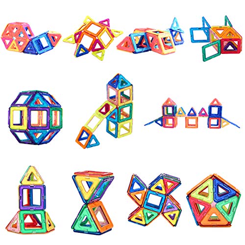 Gepege Magnetic Tiles Building Blocks Toys for Kids, 40 Pcs Preschool Kids Educational Construction Magnetiles Toys Sets