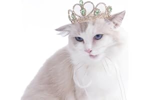Lovelyshop Pet series Green Gem Gold Rhinestone Dog/Cat Tiara Crown for Costume Hair Accessories -Medium Size