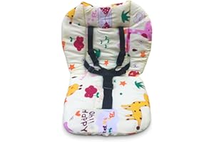TUCIYKE High Chair Cushion and Straps,High Chair Cushion Pad,Baby High Chair Seat Cushion Liner Pad Cover Mat and Highchair 5 Point Harness Straps,1 Set(Giraffe)