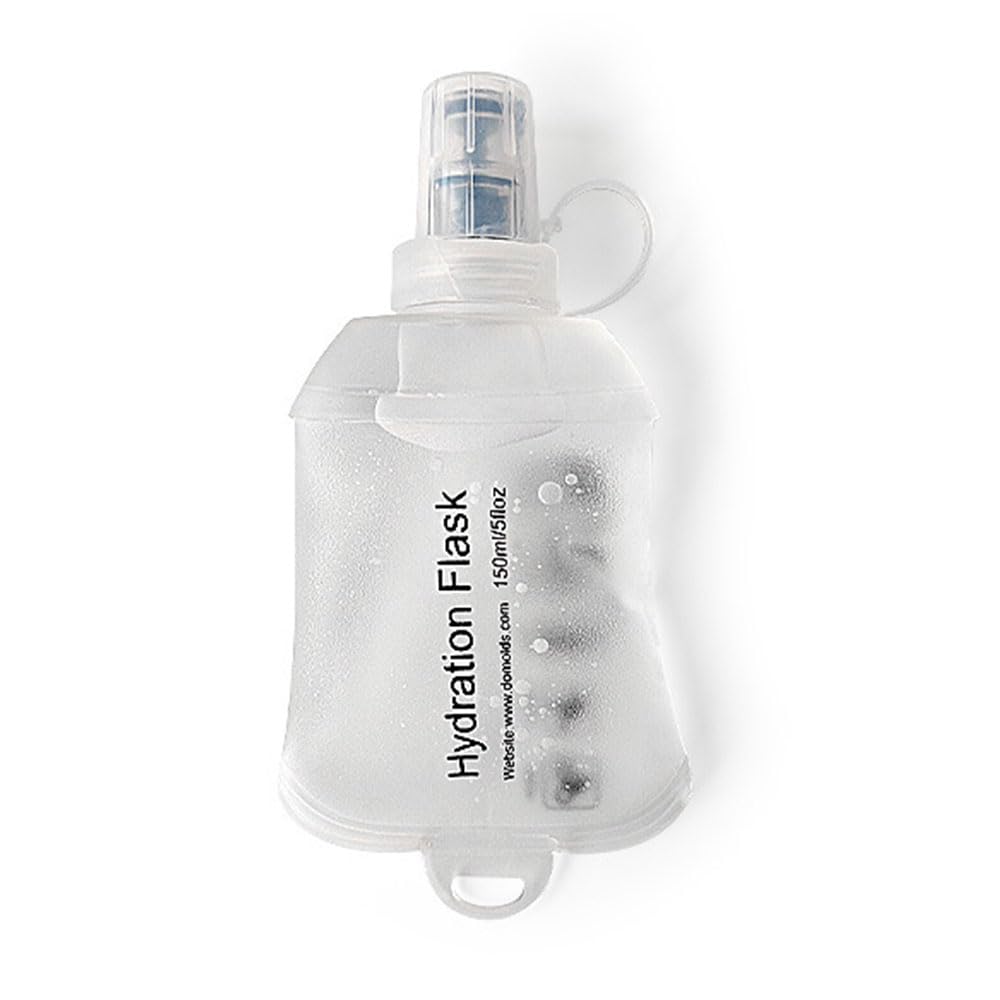 ZHUOEEDAAY 150ML Soft Flask Running Water Bottle Collapsible Water Bottle for Hydration Pack Cycling Marathon Running Hiking Hydration Pack Hiking Cycling Climbing (transparent)