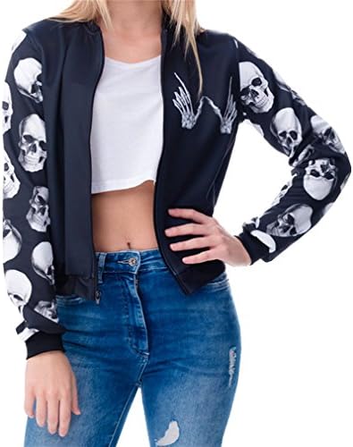 Bomber Jacket Women 3D Printed Harajuku Fashion Zipper Long Sleeve T Shirt