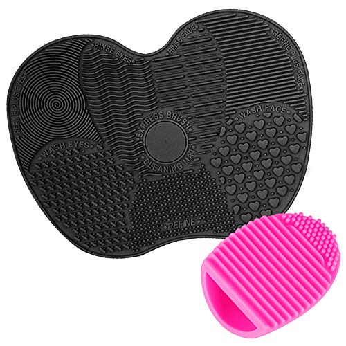 BEAKEY Makeup Brush Cleaner Mat & Makeup Brush Cleaning Egg, Portable Silicone Cosmetic Washing Tool with Suction Cups - Big Size / 2Pcs - Thumbnail 7