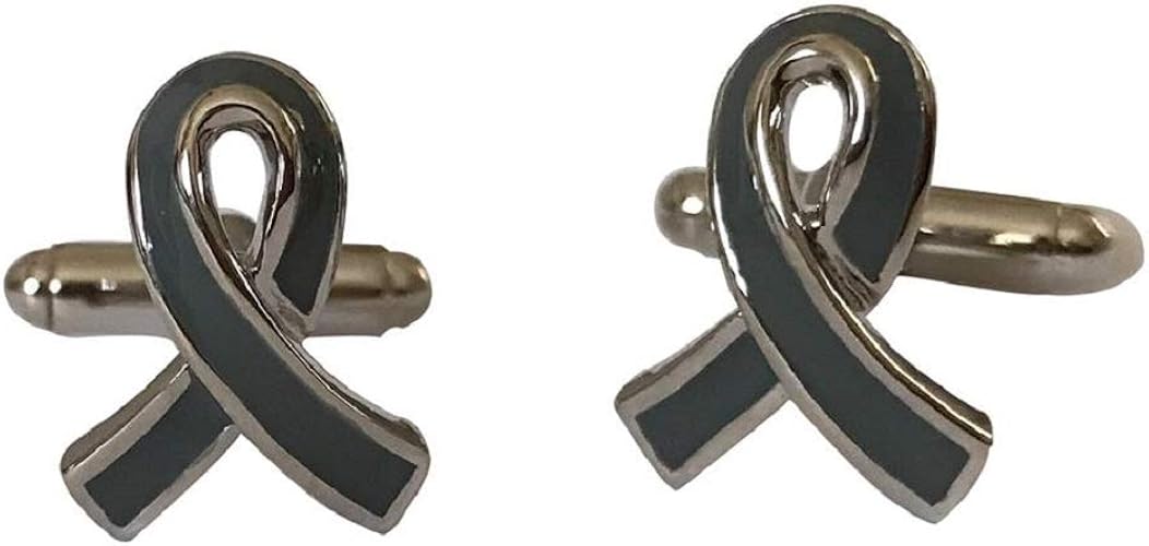 Eyewearstraps New Mens Grey Ribbon Cufflinks Cuffs Brain Cancer Awareness Diabetes Awareness Uk Seller Amazon Co Uk Jewellery