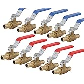 PEX Ball Valve,F1807 1/2-in PEX X1/2-in PEX Shut Off Valve in Lead Free with Long Lever,CUPC Certified (10-Pack)