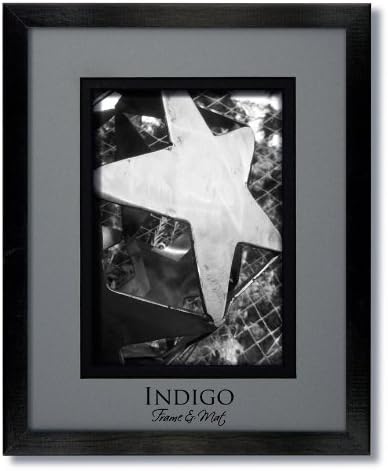 Set of 3 - 16x20 Black Wood Frames and Glass with Storm Gray/Black Black Core Double Mat for 11x14