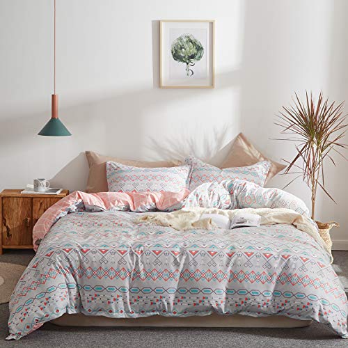Uozzi Bedding 3 Piece Duvet Cover Set (1duvet Cover + 2 Pillowcase) 800 - TC Luxury Hypoallergenic Comforter Cover for Kids, Girls Comforter NOT Included (Colorful Cubes, Twin)