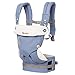 Ergobaby 360 All-Position Baby Carrier with Lumbar Support (12-45 Pounds), Sofie La Girafe - Blue, Premium Cotton