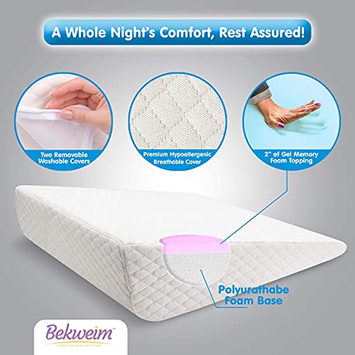 Bed Wedge Pillow Unique Curved Design for Multi Position Use Memory