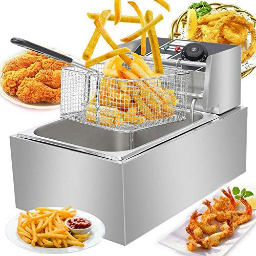 Comft Deep Fryer Commercial Fry Daddy with Basket, Stainless Steel