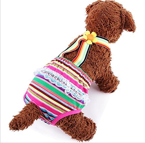 Fashion Shop Colorful/Comfortable/Cosy Pet Dog Cotton Tighten Strap Sanitary Physiological Pants Pet Underwear Diapers,Random Color (#6 (waist 11"-11.8" ))