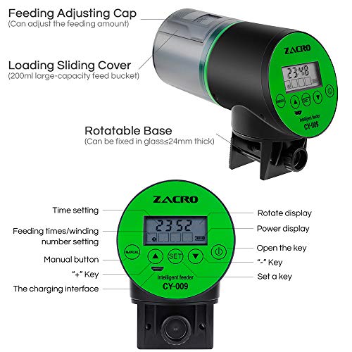 2 Zacro+Automatic+Fish+Feeder+Rechargeable