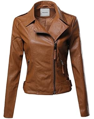 Women's Zipper Motorcycle Biker Faux Leather Jackets