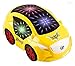 WolVol Yellow Car with Stunning 3D Lights and Sounds for Kids, Bump And Go Action