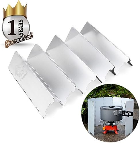 Windscreen For Camping Stove, FAMELEY Folding Windshield with 10 Plates For Use with Butane Stoves, Alcohol Stoves in Backpacking &amp; Hiking