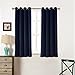 Sleep Well Blackout Curtains Toxic Free Energy Smart Thermal Insulated,52 W X 63 L Inch,Grommet Top,Set Of 2 Panels With Bonus Tie Back(Navy Blue)