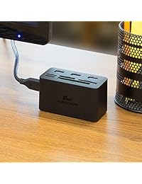 Kingwin KWCR 801U3 USB 3.0 Hub todo en 1 alta velocidad MS Micro SD M2 CF lector de tarjetas + 3 puertos USB Combo para PC, ordenador portátil, escritorio, MacBook Air Pro, etc. Incluye cable USB de hasta 5 Gbps de velocidad.