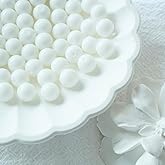 Jabrand 100pcs White Beads, 8mm Porcelain Beads for Jewelry Making Round Ceramic Bead Unique Vintage Bead for Craft Beading Kit Bracelets DIY Decor