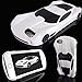 WwWSuppliers New 3D American Muscle Edition Luxury Race Sports Automobile Car Case for Apple iPhone 6 Plus / 6S Plus Kick-Stand Hard Protective Cover + Screen Protector (White)