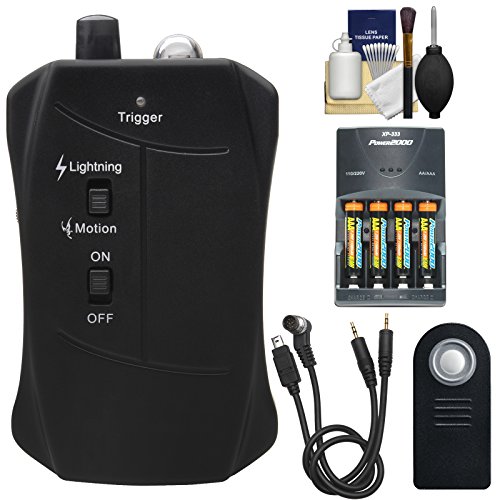 Precision Design Micnova Lightning & Motion Activated Shutter Trigger with Batteries & Charger + Remote + Kit for Nikon D3200, D3300, D5200, D5300, D7000, D7100, D610, D800, D810, D4s DSLR Cameras