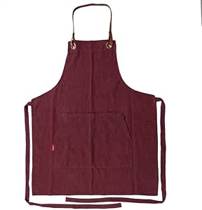HJFGSAK Delantal Delantal de Cocina de Lino para Mujeres Hombres con