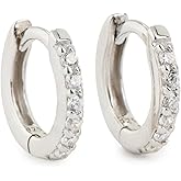 Unknown Women's Katerina Pave Hoop Earrings, White Gold, One Size