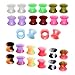 Jovivi Pack of 28 Mixed Colors Ultra-Thin Soft Silicone Double Flared Flexible Flesh Tunnel Plugs Gauges 0G