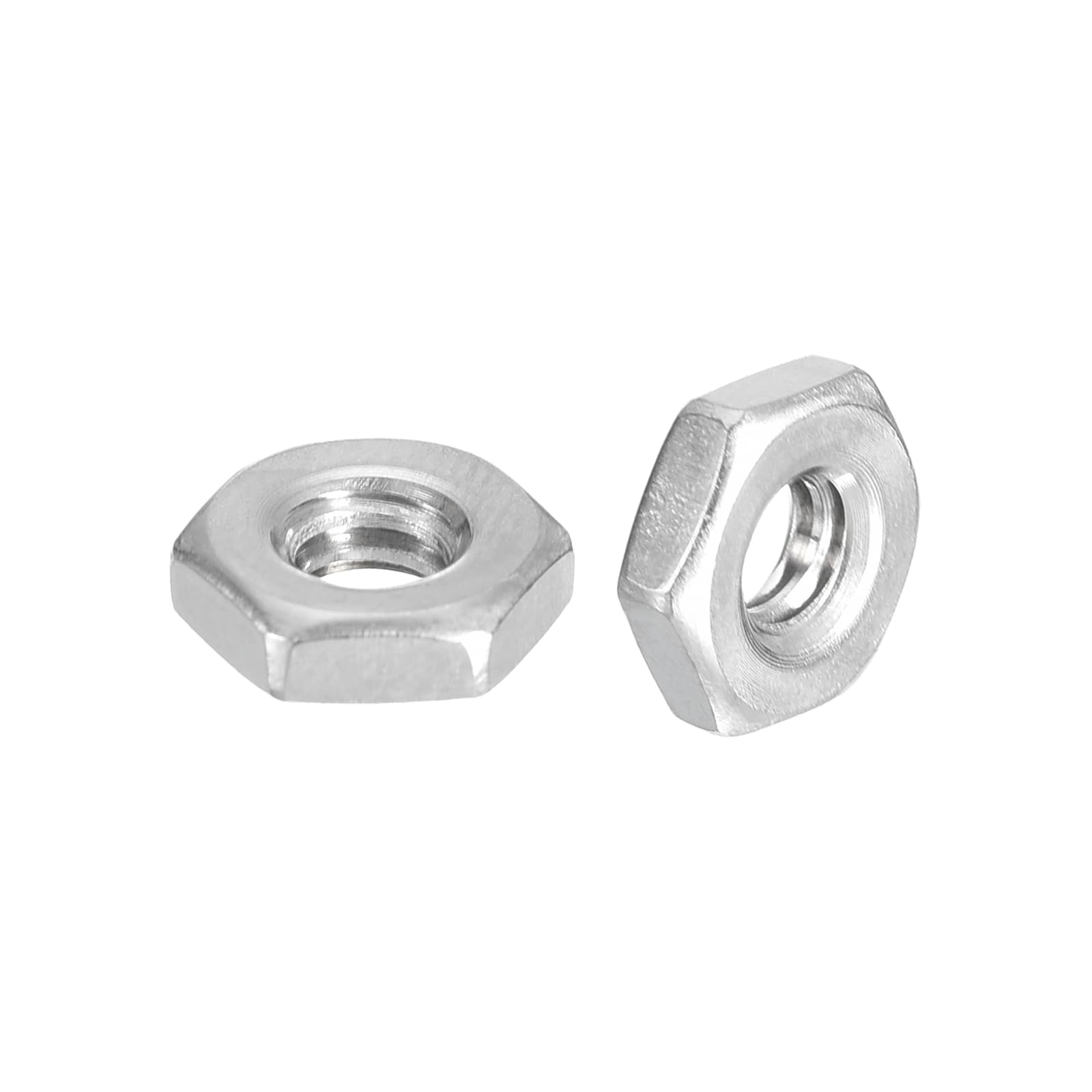 METALLIXITY Hex Nuts (#10-24) 100Pcs, 304 Stainless Steel Coarse Thread Hexagon Nut Hardware - for DIY Home Repair Machinery, Silver