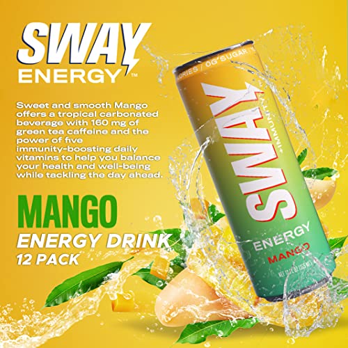 Sway Energy + Immunity Drink, Mango, 12 Fl Oz (12 Count), 160 mgs of