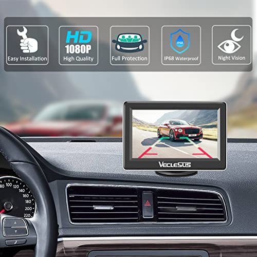 VECLESUS VM1 1080P Wired Car Backup Camera Kit, Continuous Or Reverse