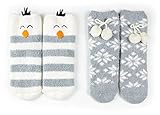 Red Bene Women's Animal Fuzzy Socks Set Penguin Gift Box Set
