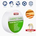 YYXLIFE Double Sided Carpet Tape for Area Rugs Carpet Adhesive Rug Gripper Removable Multi-Purpose Rug Tape Cloth for Hardwood Floors,Outdoor Rugs,Carpets.Heavy Duty Sticky Tape,2Inch x 10 Yards,White