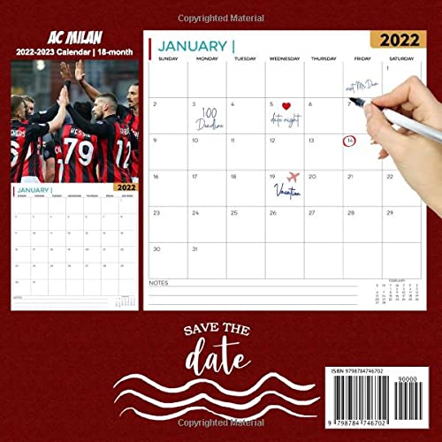 Calendrier Calcio 2023 A.c. Milan Calendar 2022: Official Sport Calendar 2022 – 18 Months – Big  Size 17"X11". A.c. Milan Planner For All Fans Kids Boys. Kalendar  Calendario Calendrier 18 Monthy.: Calender, A.c. Milan: 9798784746702:  Amazon.com: Books