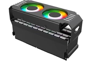 Cenroelon PC Case RAM Memory Module ARGB Cooler DDR3 to DDR5 5V 3Pin PWM 4Pin Light Sync 120mm Dual Fans Cooling Radiator Bla