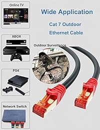 SNANSHI Cable Ethernet Cat 7, CAT 7 LAN Cable de red RJ45 Patch Cable STP Gigabit 10 100   1000Mbit   s con cable chapado en oro para Switch   Router   Modem   Patch Panel