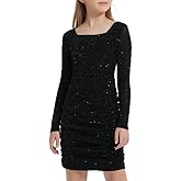 EXARUS Girls Formal Long Sleeve/Spaghetti Strap Dress Teen Party Dance Tween Juniors Tight Cute Bodycon Short Dresses