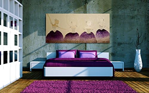 Original Ballerina ballet dancers oil painting. Purple pearl large figure painting with shimmering elements &amp; heavy textures, home decor