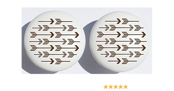 Amazon Com Brown Arrow Print Drawer Knobs Brown Ceramic Cabinet