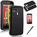 MOTO G case,EC™ Shock Absorbing Dual Layer Hybrid Case, Heavy Duty Protective Armor Case Cover for Motorola Moto G with Screen Protector and Stylus Pen (Black)