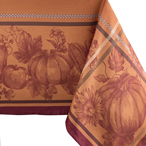 Benson Mills Harvest Royalty Engineered Yarn Dyed Jacquard Tablecloth, 60 by 84-Inch - The Home
