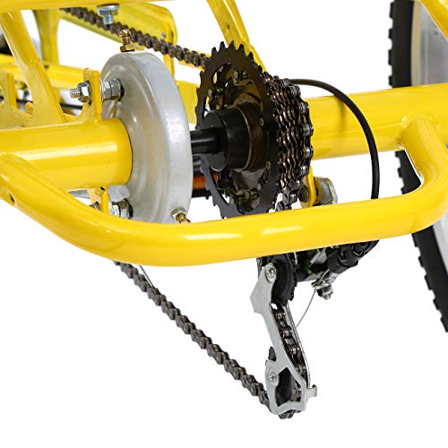 Ridgeyard 26'' 7-Speed Adult Tricycle 3 Wheeled Cruise Trike Bike Adult Trikes with Shopping Basket(Yellow)