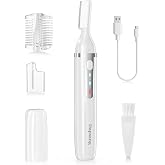 Dapsang Eyebrow Trimmer, Electric Eyebrow Razor for Women Men, Rechargeable Painless LED Light Facial Hair Shaver Remover with Rinseable Blade for Face Lips Neck Leg
