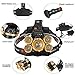 Deriena Headlamp, Brightest 12000 Lumen 5 LED Head lamp,USB Waterproof Headlight Flashlight with Zoomable Work Light, Head Lights for Camping Running Hiking