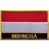 Uijokdef 1 PCS Indonesia Flag Patches Iron On or Sew On Embroidered Tactical Military National Indonesia Patch