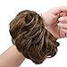 REECHO Thick 2PCS Updo Messy Hair Bun Curly Wavy Ponytail Extensions Hairpieces Hair Scrunchies for Women Girls Color Ash Light Brown