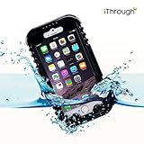 iPhone 6 Waterproof Case, iThroughTM iPhone 6 Waterproof Case, Dust Proof, Snow Proof, Shock Proof Case, Heavy Duty Carrying Cover Case for iPhone 6 , iPhone 6S (Black)