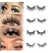 Derun 5 Pairs 18MM 3D Mink Lashes Packs Criss-cross Fluffy Eyelashes Natural Look Thick Volume So...
